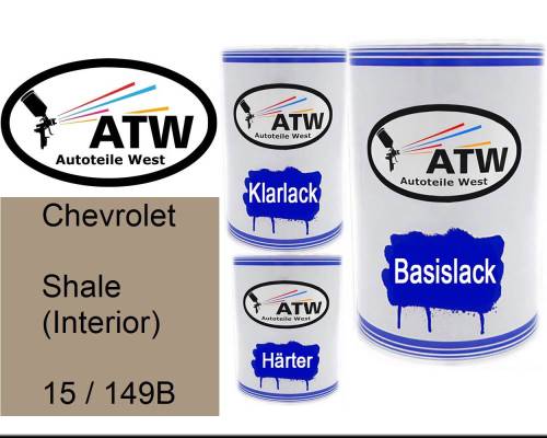 Chevrolet, Shale (Interior), 15 / 149B: 500ml Lackdose + 500ml Klarlack + 250ml Härter - Set, von ATW Autoteile West.
